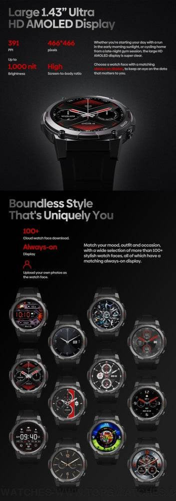 Smart Zeblaze VIBE 7 PRO AMOLED Display Bluetooth Phone Call Military Grade Toughness Smart Watch - Top G Watches