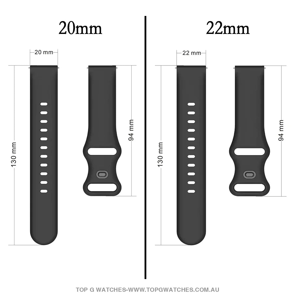 Smartwatch Universal Replacement Quick-Release Spare Strap - Silicone Watchband 20/22mm - Top G Watches