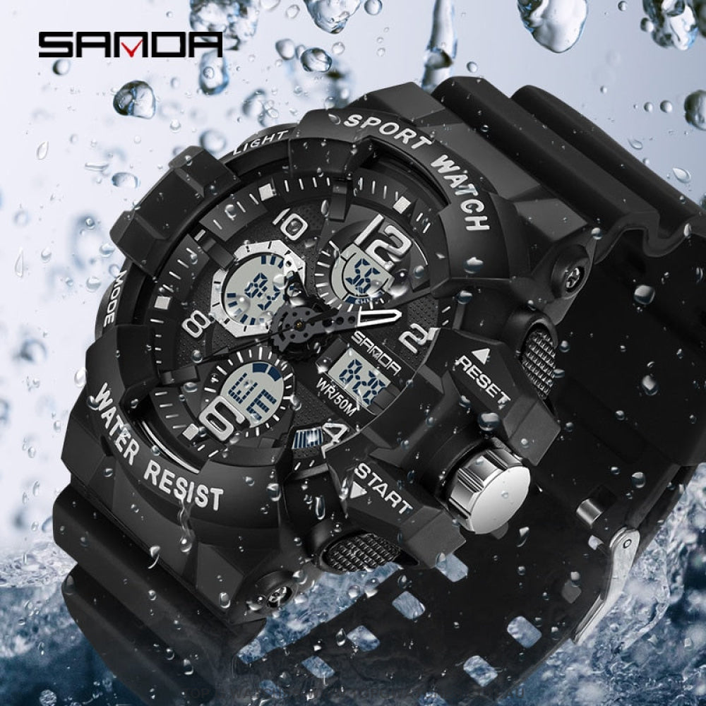 Sanda G-Style Shock Sports Military Waterproof Electronic Wristwatch Mens Watches