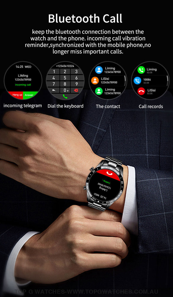 New 2022 Luxury Full Touch Screen Bluetooth Smart Watch Waterproof Sport Activity Fitness Watch - Top G Watches