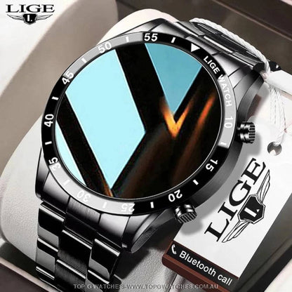 Steel-belt Lige Smart Touch Screen Bluetooth Waterproof Sport Fitness Companion Watch - Top G Watches