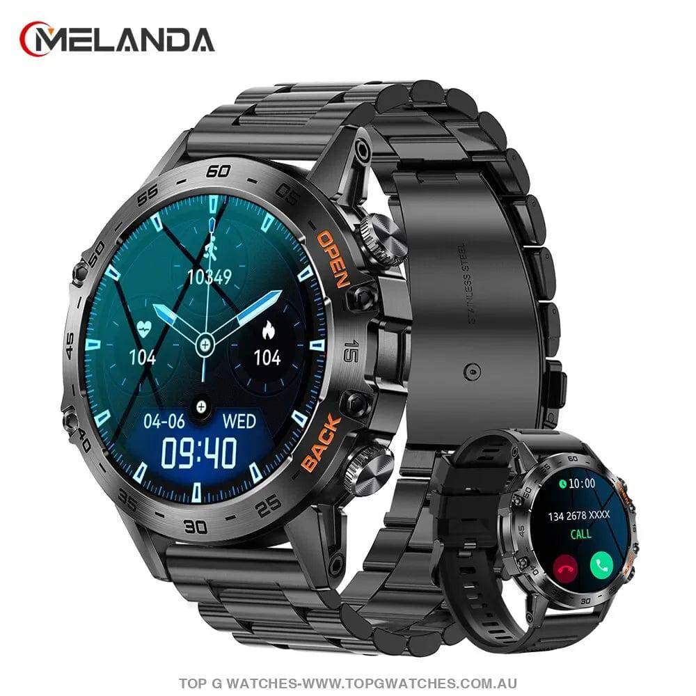 Smart Steel Bluetooth Health Sports Fitness Waterproof Melanda Smartwatch - Top G Watches