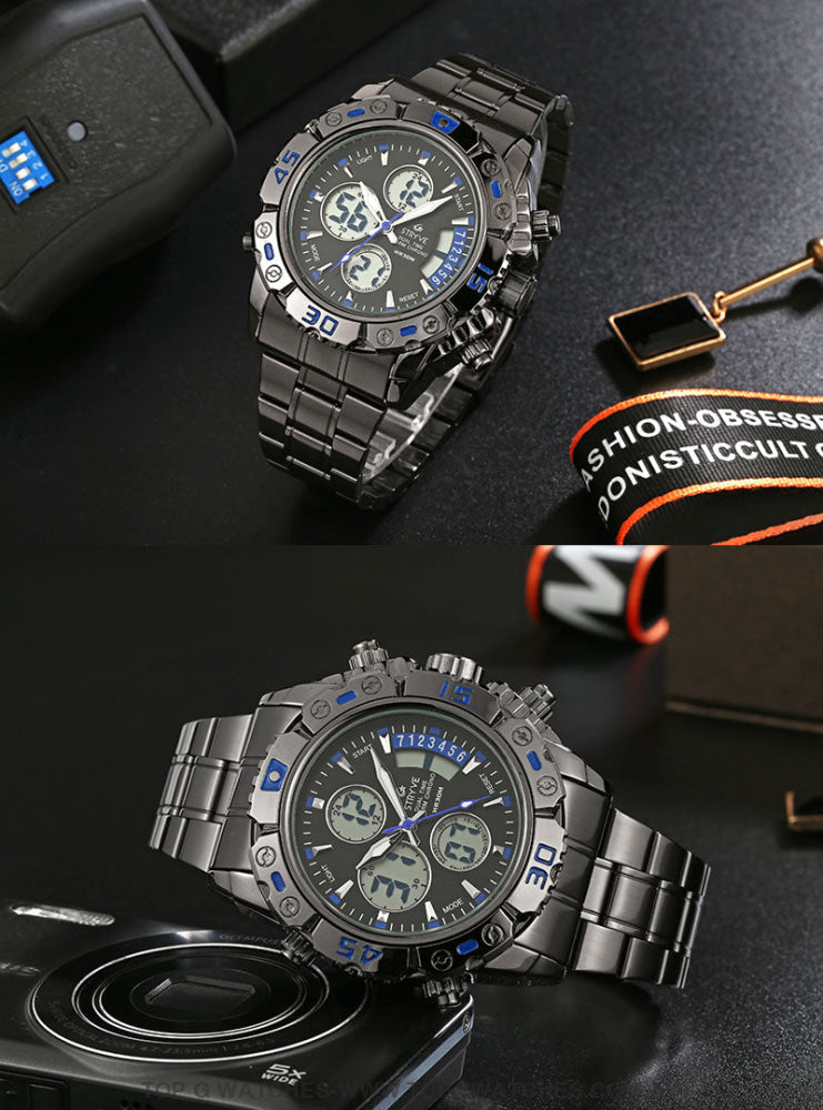 Stainless-Steel Stryve Luxury Trending  Military Quartz Digital Led Waterproof Sports Fashion Watch - Top G Watches