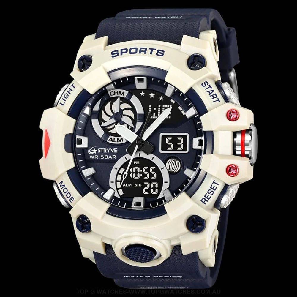 New Sports Model Luxury Stryve Digital-Analog Dual Waterproof Sports Watch - Top G Watches