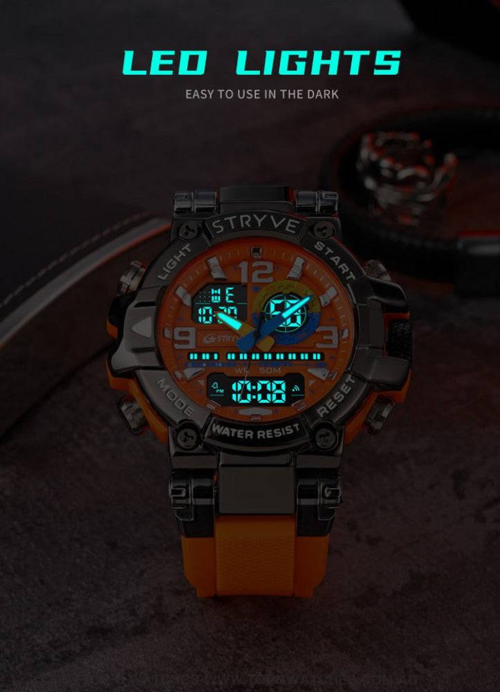 New Sports Model Luxury Stryve Digital-Analog Dual Waterproof Sports Watch - Top G Watches