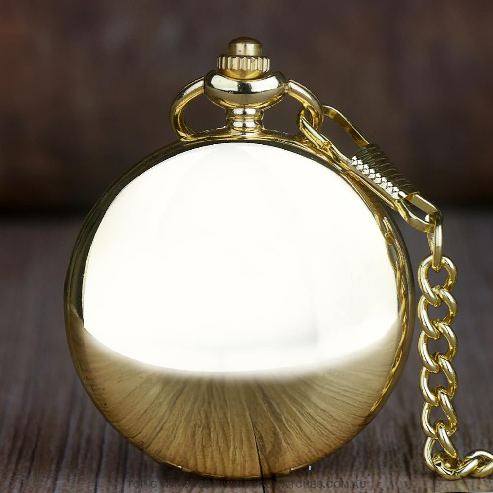 Stylish Gold Trend Fashion Antique Roman Numbers Display Quartz Pocket Chain Watch - Top G Watches