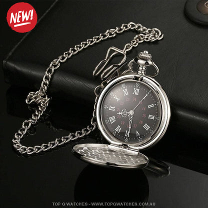 Stylish Gold Trend Fashion Antique Roman Numbers Display Quartz Pocket Chain Watch - Top G Watches