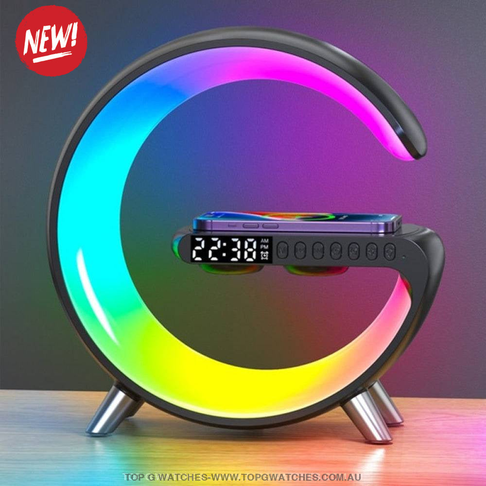 Sun Rise Simulation Alarm Clock Sleep Assist Night Light LED Wireless Charger Bluetooth Speaker Hands Free Call APP - Top G Watches