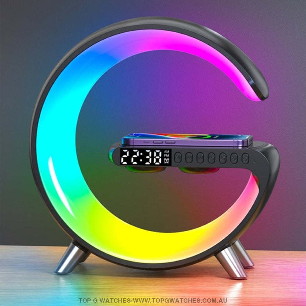 Top G Sun Rise Simulation Alarm Clock Sleep Assist Night Light LED Wireless Charger Bluetooth Speaker Hands Free Call APP - Top G Watches