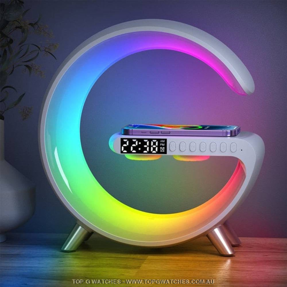 Sun Rise Simulation Alarm Clock Sleep Assist Night Light LED Wireless Charger Bluetooth Speaker Hands Free Call APP - Top G Watches