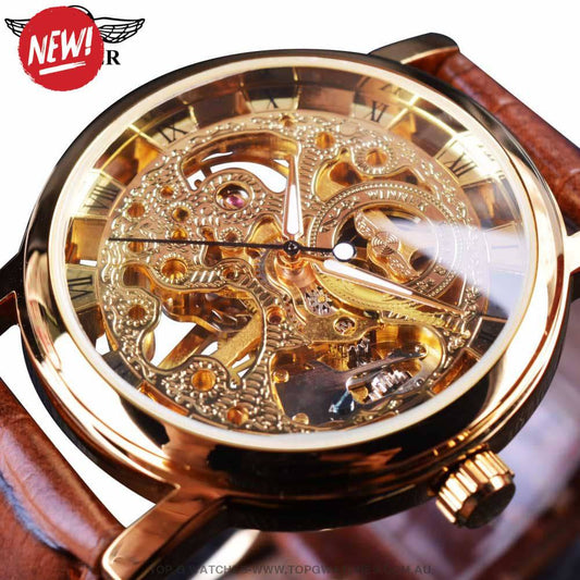 T-Winner Transparent Casual Business Automatic Mechanical Self-Wind Wristwatch - Top G Watches