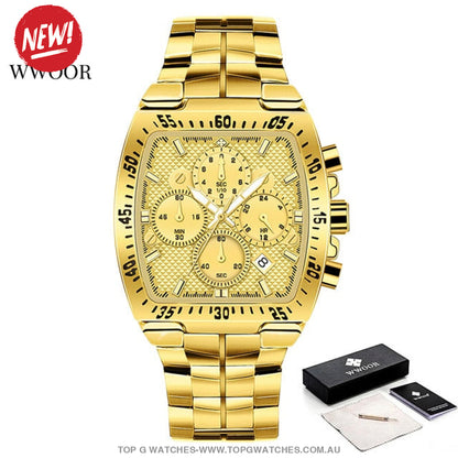 New Men's Chronograph Business Sport Big Square Dial Top Brand Luxury Watch - Top G Watches