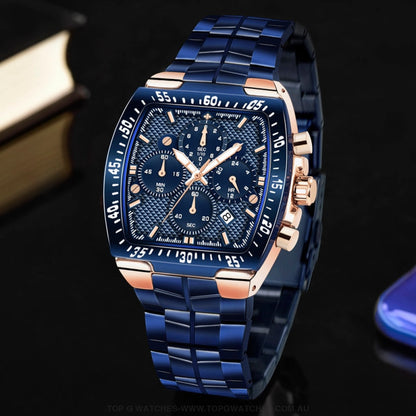 New Men's Chronograph Business Sport Big Square Dial Top Brand Luxury Watch - Top G Watches