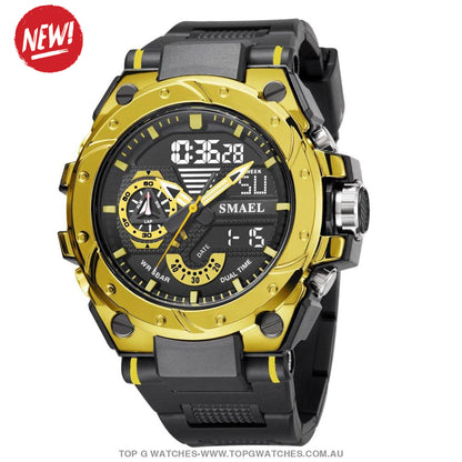 Top G-Sport Smael 50M Waterproof Alarm Dual Digital Quarts 8060 Sport Watch - Top G Watches