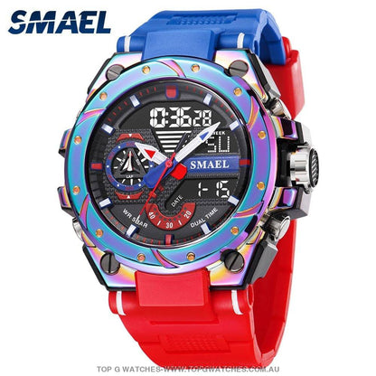 Top G-Sport Smael 50M Waterproof Alarm Dual Digital Quarts 8060 Sport Watch - Top G Watches