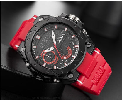 Top Unique Sport SMAEL 50M Waterproof Alarm Dual Digital Quarts 8060 Sport Watch - Top G Watches