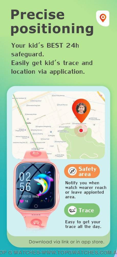 Safeguard Kids Pro Video Call Phone GPS Monitor Child Sports Digital Tracker Smartwatch - Top G Watches
