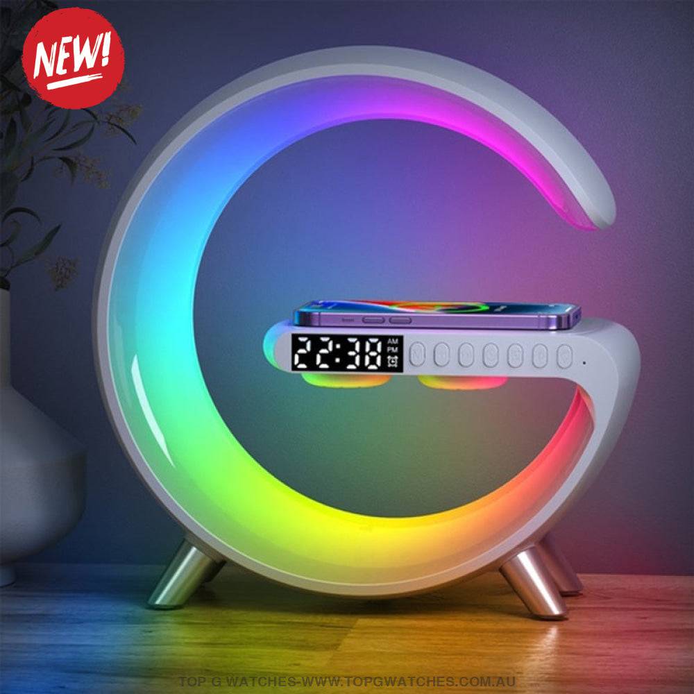 Sun Rise Simulation Alarm Clock Sleep Assist Night Light LED Wireless Charger Bluetooth Speaker Hands Free Call APP - Top G Watches