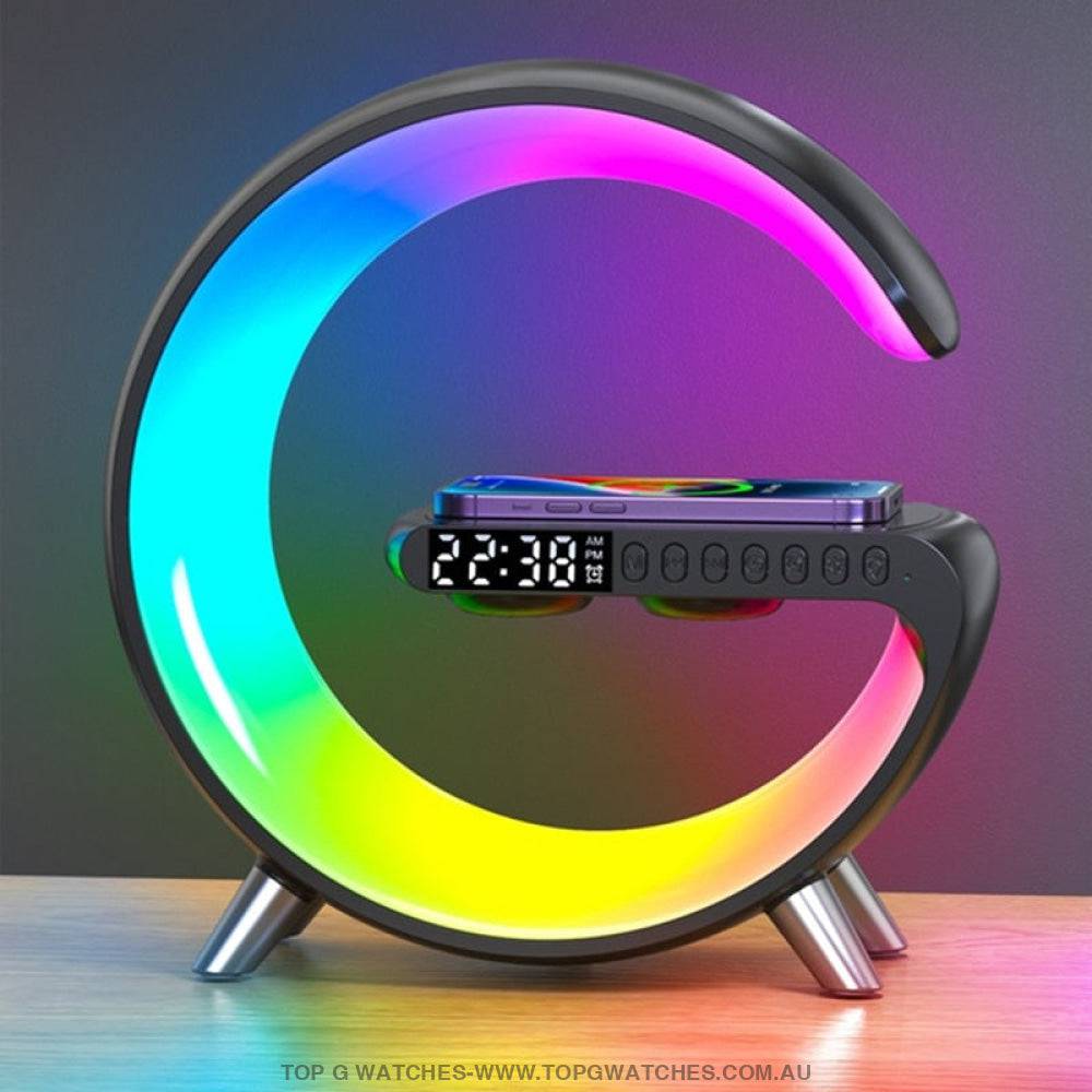 Sun Rise Simulation Alarm Clock Sleep Assist Night Light LED Wireless Charger Bluetooth Speaker Hands Free Call APP - Top G Watches