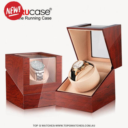 360 Auto Motion Winder Wooden Display Case - powered by USB Cable /Battery mode. - Top G Watches