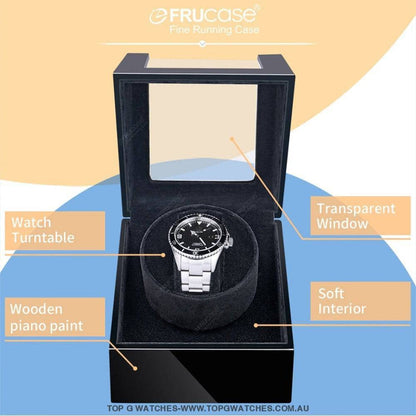 360 Auto Motion Winder Wooden Display Case - powered by USB Cable /Battery mode. - Top G Watches