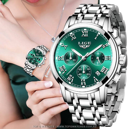 Top Luxury Lige Fashion Chronograph Quartz Ladies' Wristwatch - Top G Watches