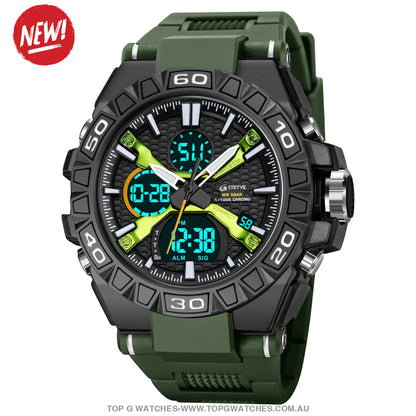 New Sports Luxury Stryve Digital-Analog Dual Waterproof Sports Watch - Top G Watches