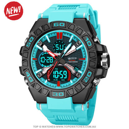 Top Sports Luxury Stryve Digital-Analog Dual Waterproof Sports Watch - Top G Watches