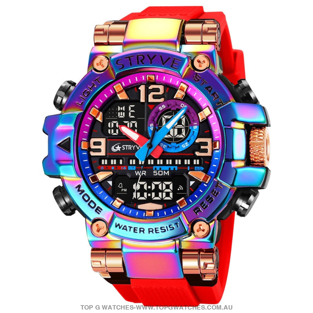 New Sports Luxury Stryve Digital-Analog Dual Waterproof Sports Watch - Top G Watches