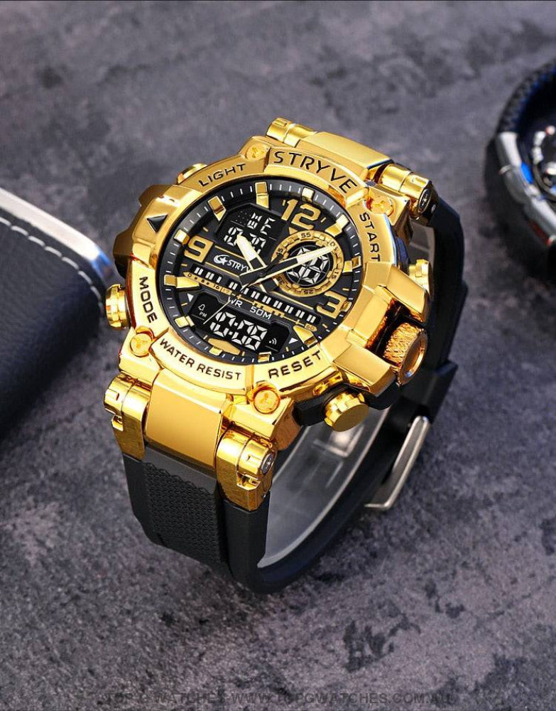 Top Sports Luxury Stryve Digital-Analog Dual Waterproof Sports Watch - Top G Watches