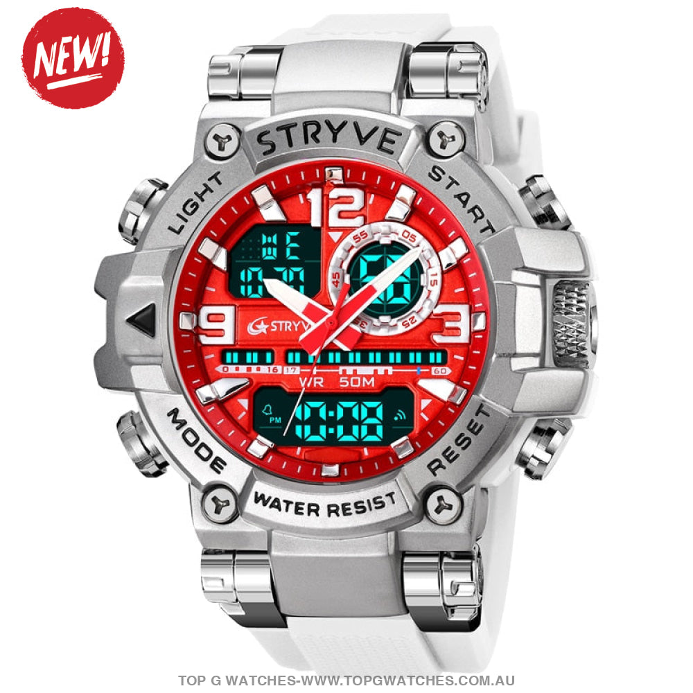 New Sports Luxury Stryve Digital-Analog Dual Waterproof Sports Watch - Top G Watches