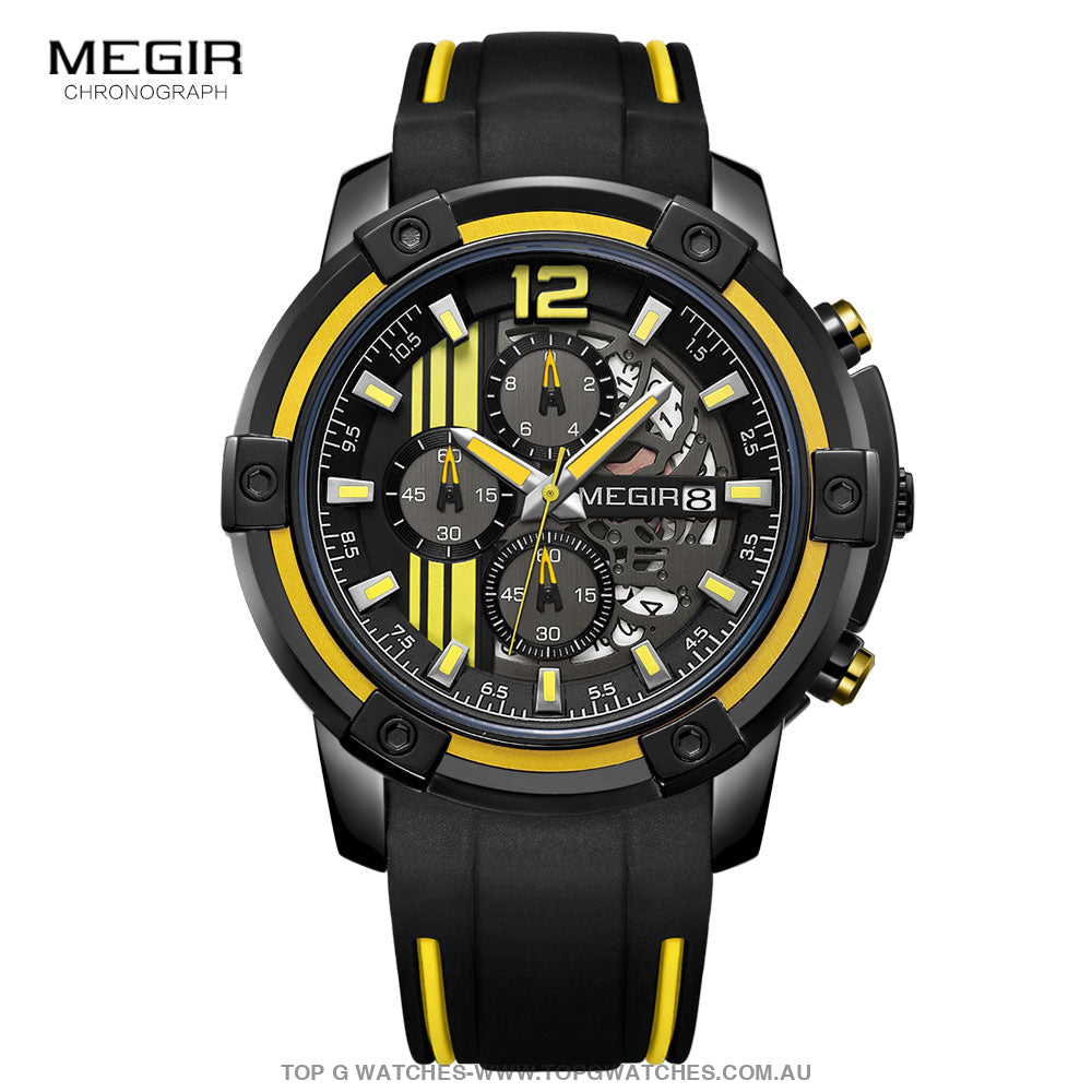 Trending Sports Touring Megir' Quartz Chronograph Sports 30M Waterproof Luminous Hands 2097 Wristwatch - Top G Watches