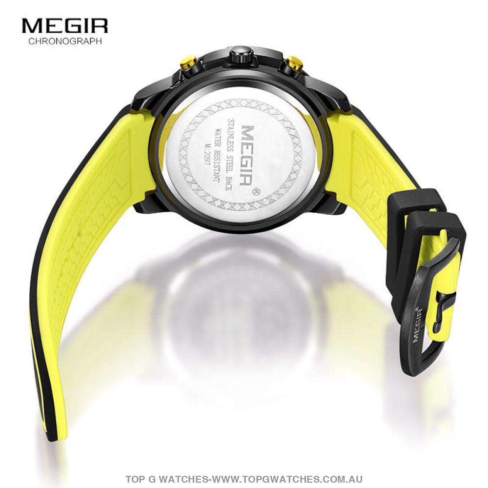 Trending Sports Touring Megir' Quartz Chronograph Sports 30M Waterproof Luminous Hands 2097 Wristwatch - Top G Watches