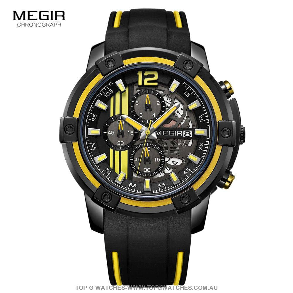 Trending Sports Touring Megir' Quartz Chronograph Sports 30M Waterproof Luminous 2097 Wristwatch - Top G Watches