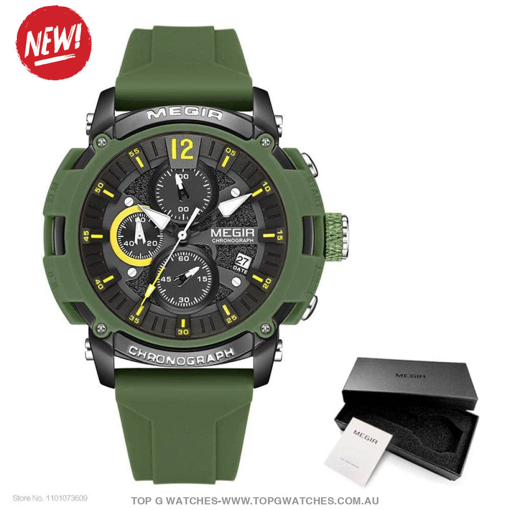 Trendy Megir' Street Sports 3ATM Waterproof Luminous Chronograph Quartz Wristwatch - Top G Watches