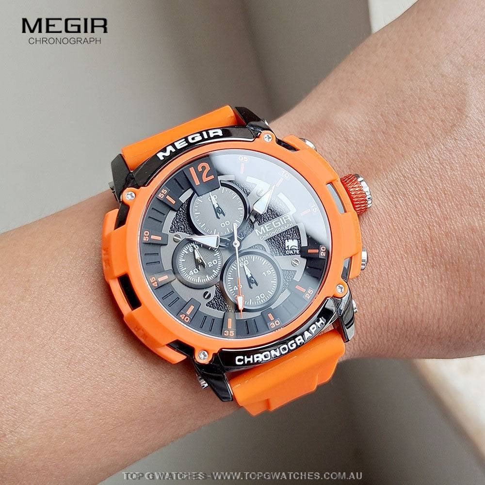 Trendy Megir' Street Sports 3ATM Waterproof Luminous Chronograph Quartz Wristwatch - Top G Watches