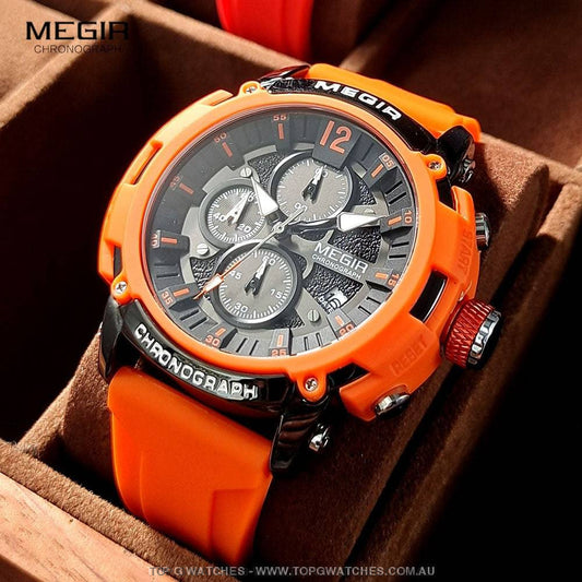 Trendy Megir' Street Sports 3ATM Waterproof Luminous Chronograph Quartz Wristwatch - Top G Watches