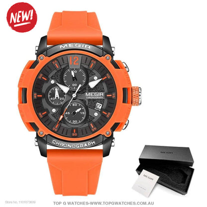 Trendy Megir' Street Sports 3ATM Waterproof Luminous Chronograph Quartz Wristwatch - Top G Watches