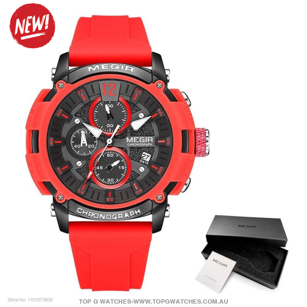 Trendy Megir' Street Sports 3ATM Waterproof Luminous Chronograph Quartz Wristwatch - Top G Watches