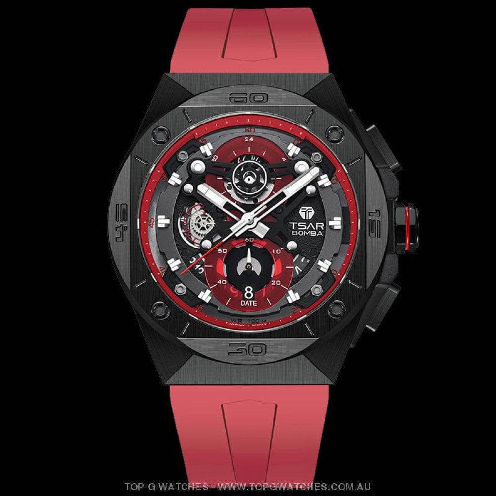 Official TSAR BOMBA Elemental Series Luxury Fashion TB8801Q Crystal Luminous Waterproof Divers Chronograph 100M Watch - Top G Watches