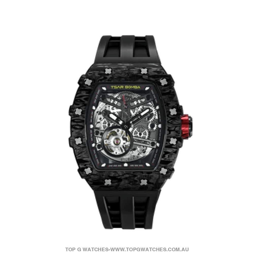 Official TSAR BOMBA Elemental Series Automatic Mechanical Carbon Fibre Watch TB8208CF - Top G Watches