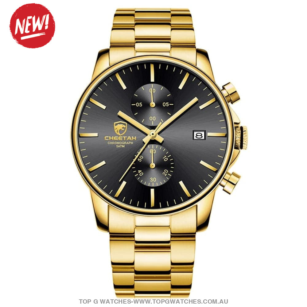 Unique Black Gold Luxury Business Sports Fashion Casual Dress Quartz Watch - Top G Watches