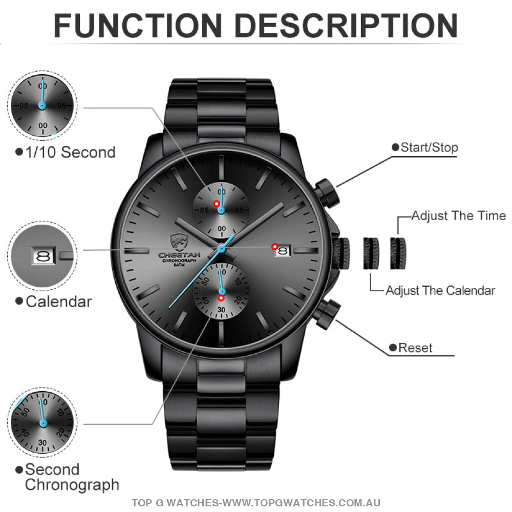 Unique Black Gold Luxury Business Sports Fashion Casual Dress Quartz Watch - Top G Watches