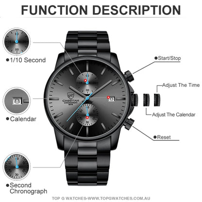 Unique Black Gold Luxury Business Sports Fashion Casual Dress Quartz Watch - Top G Watches
