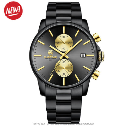 Unique Black Gold Luxury Business Sports Fashion Casual Dress Quartz Watch - Top G Watches