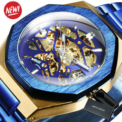 Unique Brushed Metal Transparent Men's Top Luxury Mechanical Quartz Watch - Top G Watches