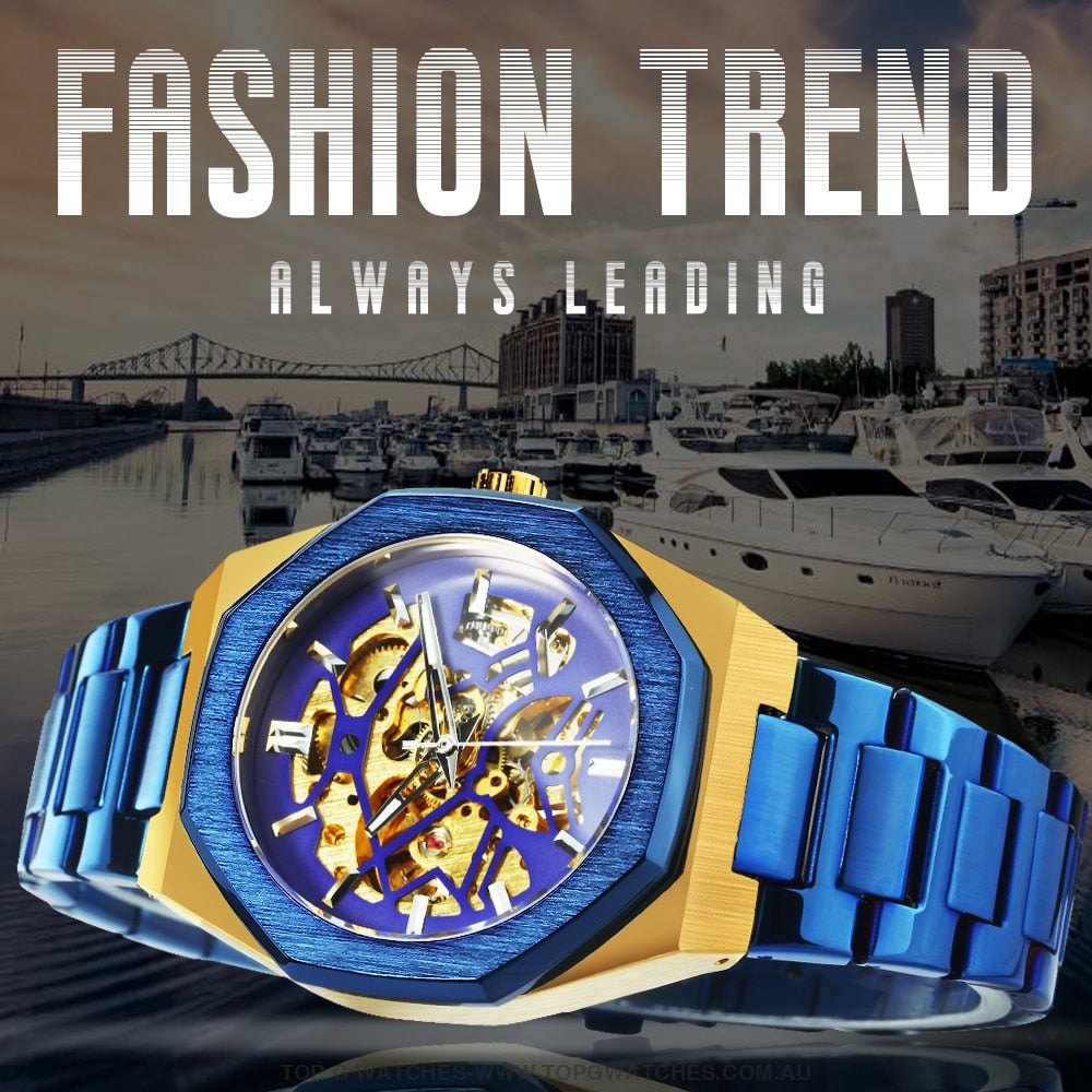 Unique Brushed Metal Transparent Men's Top Luxury Mechanical Quartz Watch - Top G Watches