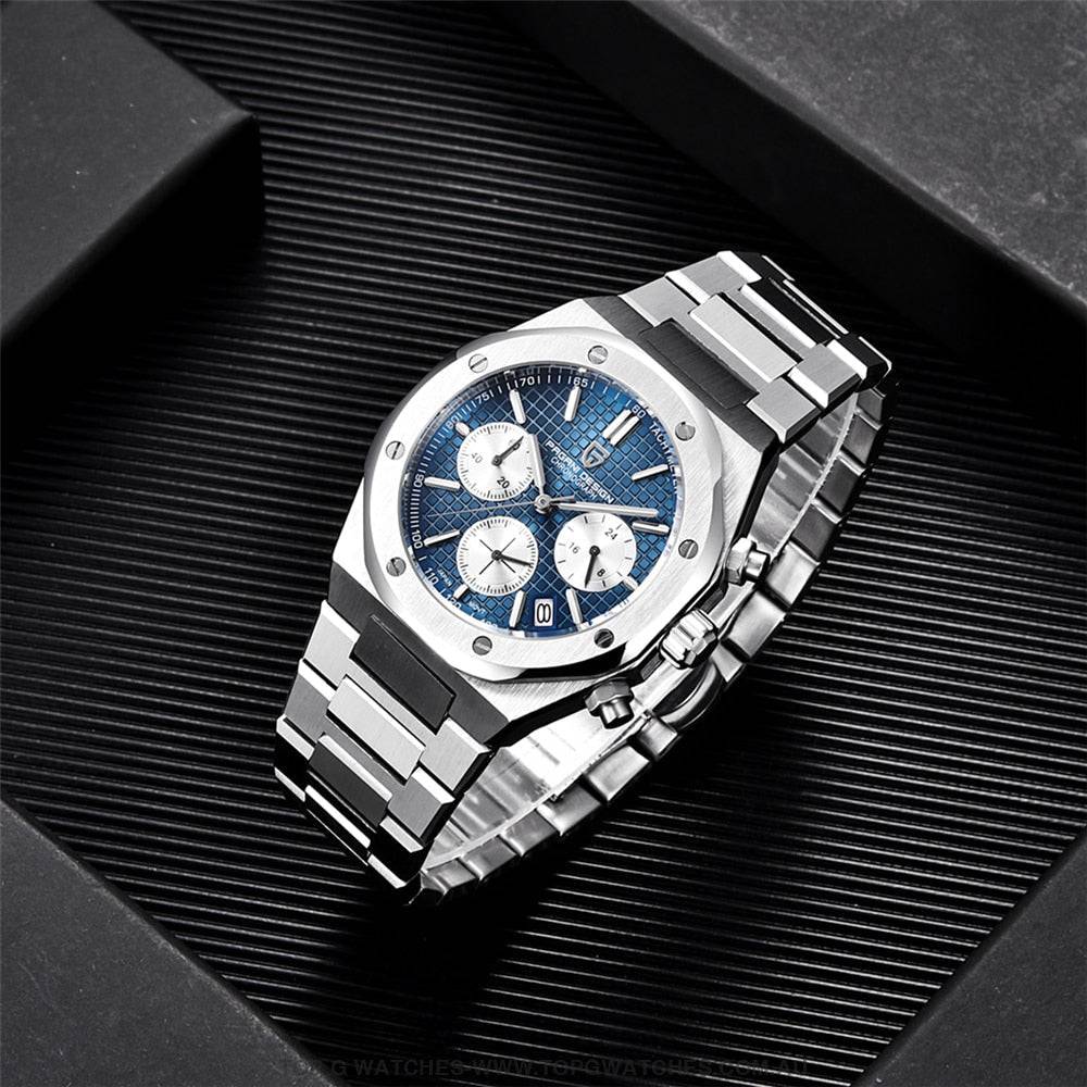 Luxury PAGANI-Design Sapphire Seiko VK63 Chronograph 200m Business Sports Watch - Top G Watches