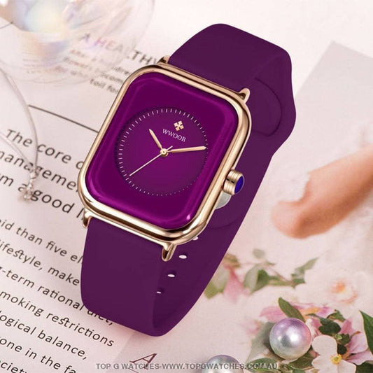 Fashion Luxury Wwoor Brand Women's Fashion Square Quartz Wristwatch - Top G Watches